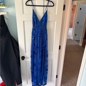 Royal Blue Sequin Prom Dress